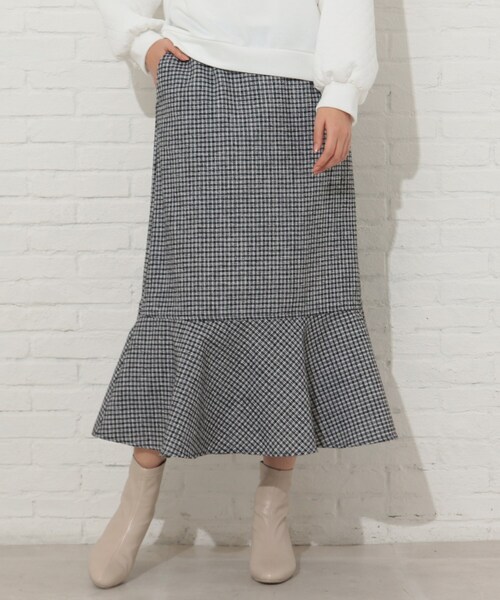 Cutie Blonde（キューティーブロンド）の「◆【S-L】チェック柄マーメイドスカート（スカート・レディース・ブラック系1/黄緑系2・01/02/03）」の15枚目の写真