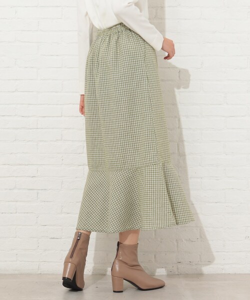 Cutie Blonde（キューティーブロンド）の「◆【S-L】チェック柄マーメイドスカート（スカート・レディース・ブラック系1/黄緑系2・01/02/03）」の19枚目の写真