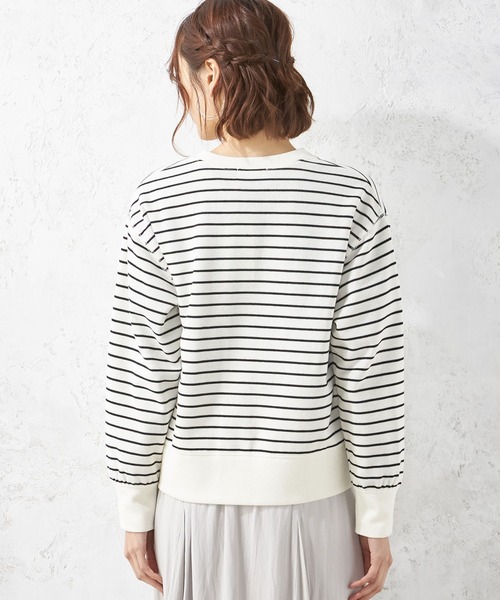Petit Honfleur(プチオンフルール)の「Wフェイススナップカーディガン(カーディガン/ボレロ・レディース・アイボリー/ブラック/ブルー・M/L)」の9枚目の写真