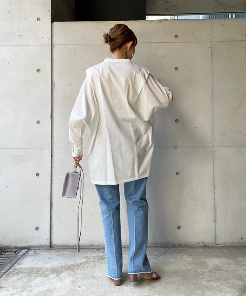 DouDou（ドゥドゥ）の「ショルダー切替ブラウス（シャツ/ブラウス・レディース・オフホワイト・FREE）」の5枚目の写真