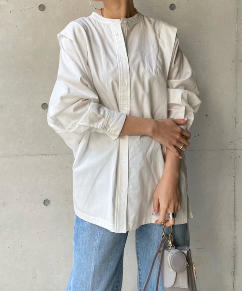 DouDou（ドゥドゥ）の「ショルダー切替ブラウス（シャツ/ブラウス・レディース・オフホワイト・FREE）」の6枚目の写真