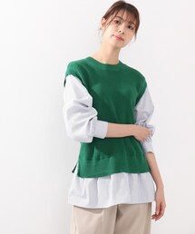 DRESKIP | ニットベストレイヤード風プルオーバー(Tシャツ/カットソー)