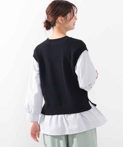 DRESKIP（ドレスキップ）の「◆ニットベストレイヤード風プルオーバー（Tシャツ/カットソー・レディース・グリーン/サンドベージュ/グレー/ブラック・03/02/04）」の17枚目の写真