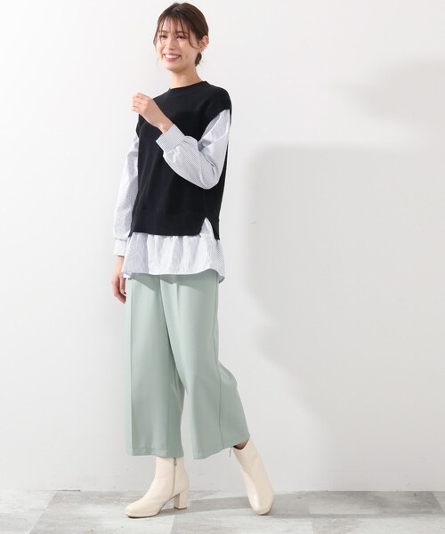 DRESKIP（ドレスキップ）の「◆ニットベストレイヤード風プルオーバー（Tシャツ/カットソー・レディース・グリーン/サンドベージュ/グレー/ブラック・03/02/04）」の20枚目の写真