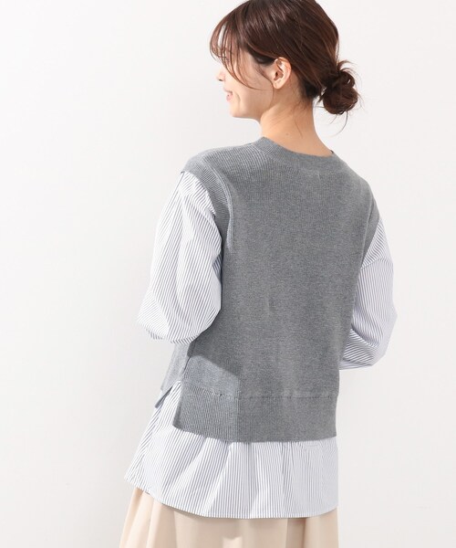 DRESKIP（ドレスキップ）の「◆ニットベストレイヤード風プルオーバー（Tシャツ/カットソー・レディース・グリーン/サンドベージュ/グレー/ブラック・03/02/04）」の22枚目の写真