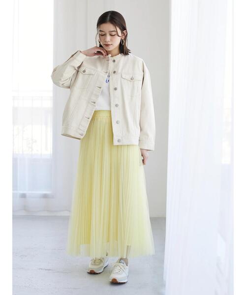 Green Parks(グリーンパークス)の「ノーカラーデニムジャケット*(ブルゾン・レディース・ホワイト系その他2/インディゴブルー/ワンウォッシュ・FREE)」の11枚目の写真