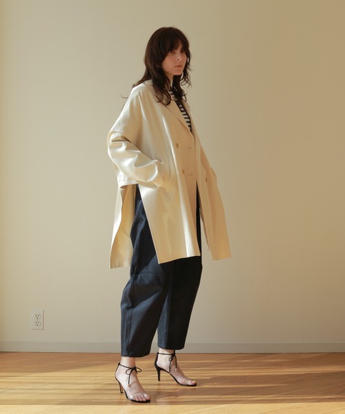 ReNorm(リノーム)の「ビックシルエット2WAYコート(ステンカラーコート・レディース・アイボリー/ベージュ/グレー・フリー)」の5枚目の写真