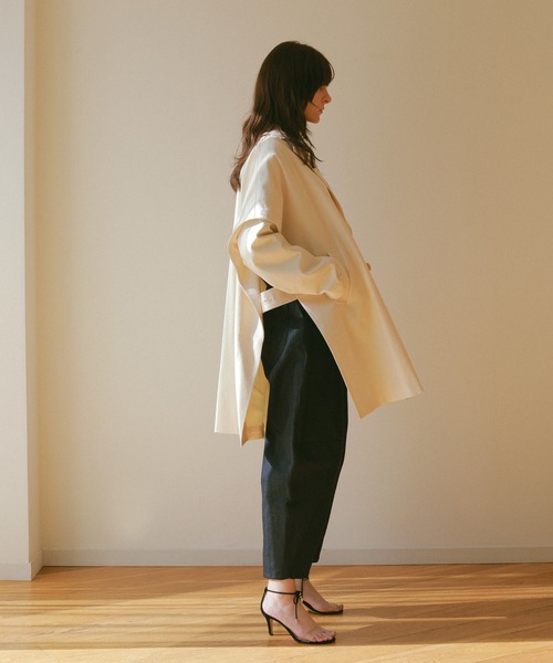 ReNorm(リノーム)の「ビックシルエット2WAYコート(ステンカラーコート・レディース・アイボリー/ベージュ/グレー・フリー)」の6枚目の写真