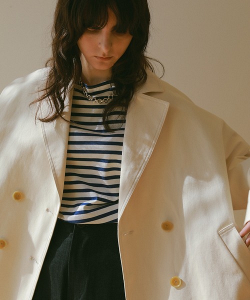 ReNorm(リノーム)の「ビックシルエット2WAYコート(ステンカラーコート・レディース・アイボリー/ベージュ/グレー・フリー)」の7枚目の写真