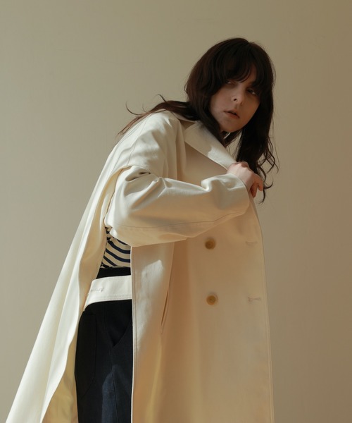 ReNorm(リノーム)の「ビックシルエット2WAYコート(ステンカラーコート・レディース・アイボリー/ベージュ/グレー・フリー)」の8枚目の写真