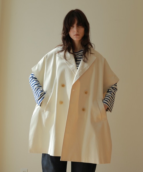 ReNorm(リノーム)の「ビックシルエット2WAYコート(ステンカラーコート・レディース・アイボリー/ベージュ/グレー・フリー)」の9枚目の写真