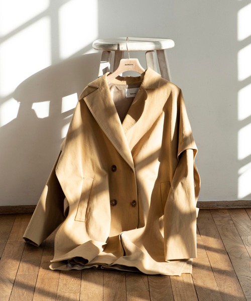 ReNorm(リノーム)の「ビックシルエット2WAYコート(ステンカラーコート・レディース・アイボリー/ベージュ/グレー・フリー)」の22枚目の写真