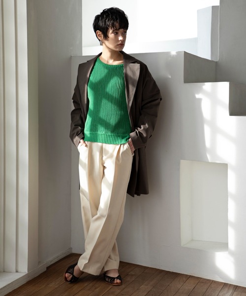 ReNorm(リノーム)の「ビックシルエット2WAYコート(ステンカラーコート・レディース・アイボリー/ベージュ/グレー・フリー)」の15枚目の写真