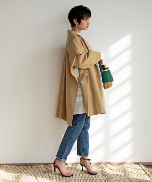 ReNorm(リノーム)の「ビックシルエット2WAYコート(ステンカラーコート・レディース・アイボリー/ベージュ/グレー・フリー)」の16枚目の写真
