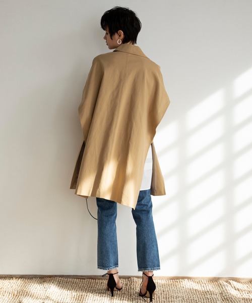 ReNorm(リノーム)の「ビックシルエット2WAYコート(ステンカラーコート・レディース・アイボリー/ベージュ/グレー・フリー)」の17枚目の写真