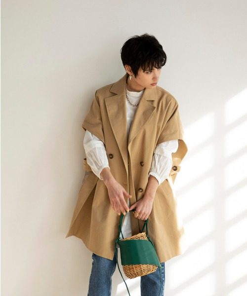 ReNorm(リノーム)の「ビックシルエット2WAYコート(ステンカラーコート・レディース・アイボリー/ベージュ/グレー・フリー)」の19枚目の写真