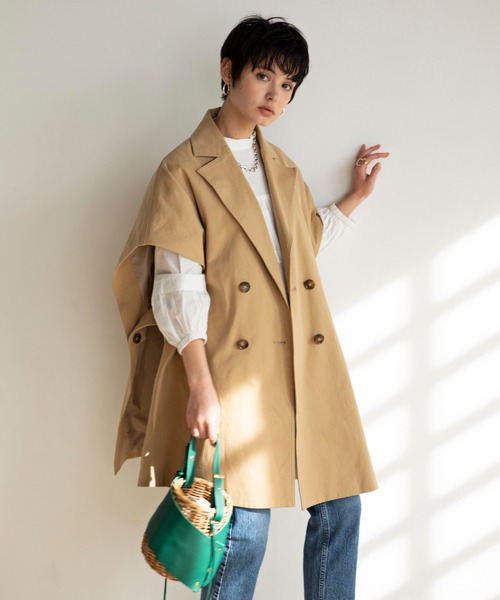 ReNorm(リノーム)の「ビックシルエット2WAYコート(ステンカラーコート・レディース・アイボリー/ベージュ/グレー・フリー)」の21枚目の写真