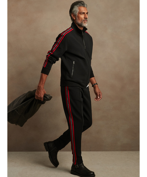 Banana Republic（バナナリパブリック）の「サイドストライプ スキューバニット ジョガーパンツ（スウェットパンツ・メンズ・ブラック・M/S）」の5枚目の写真