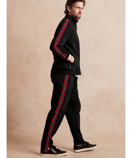 Banana Republic（バナナリパブリック）の「サイドストライプ スキューバニット ジョガーパンツ（スウェットパンツ・メンズ・ブラック・M/S）」の4枚目の写真