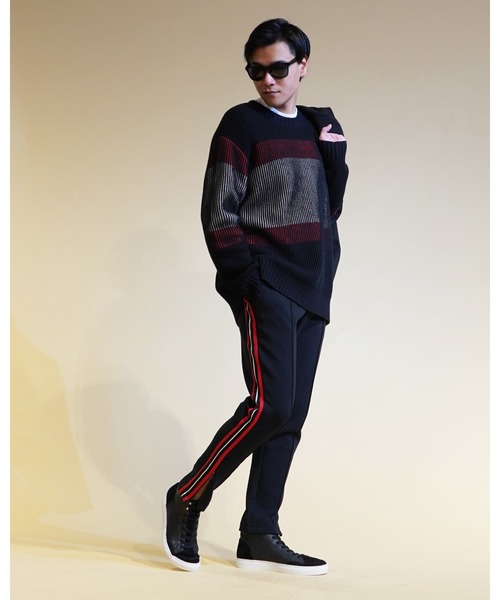 Banana Republic（バナナリパブリック）の「サイドストライプ スキューバニット ジョガーパンツ（スウェットパンツ・メンズ・ブラック・M/S）」の8枚目の写真