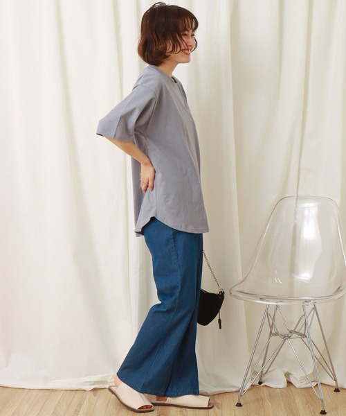 libelle more（リベル モア）の「USAコットン　ポケット付きビッグTシャツ（Tシャツ/カットソー・レディース・ブラック/オフホワイト/カーキ/サックスブルー/モカ/チャコール・M）」の16枚目の写真