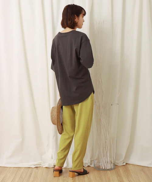 libelle more（リベル モア）の「USAコットン　ポケット付きビッグTシャツ（Tシャツ/カットソー・レディース・ブラック/オフホワイト/カーキ/サックスブルー/モカ/チャコール・M）」の14枚目の写真