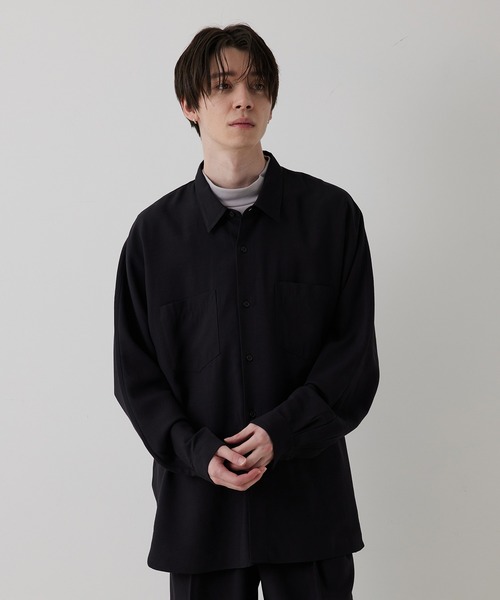 JUNRED（ジュンレッド）の「ドレープテクスチャードルマンビッグシャツ（シャツ/ブラウス・メンズ・ライトグレー/ブラック/ブルー系その他4・S/M/L）」の2枚目の写真