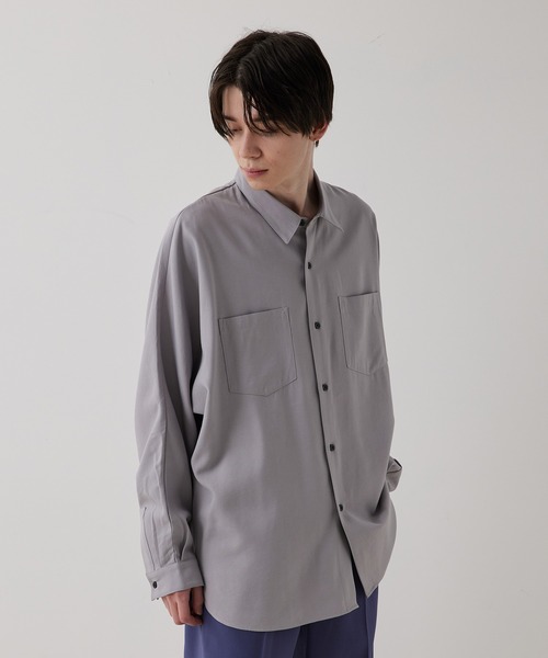 JUNRED（ジュンレッド）の「ドレープテクスチャードルマンビッグシャツ（シャツ/ブラウス・メンズ・ライトグレー/ブラック/ブルー系その他4・S/M/L）」の11枚目の写真