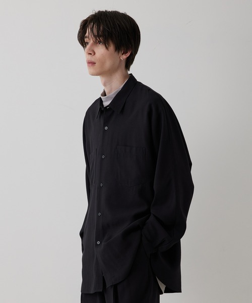 JUNRED（ジュンレッド）の「ドレープテクスチャードルマンビッグシャツ（シャツ/ブラウス・メンズ・ライトグレー/ブラック/ブルー系その他4・S/M/L）」の5枚目の写真