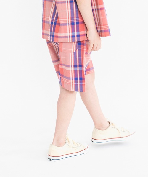 BRANSHES(ブランシェス)の「【ペア】爽やか素材チェックハーフパンツ(その他パンツ・キッズ・レッド/アイボリー・110/100/120/130/90/150/140)」の22枚目の写真