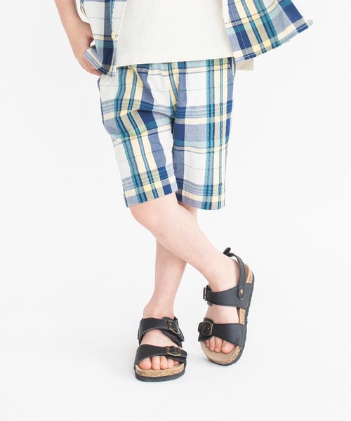 BRANSHES(ブランシェス)の「【ペア】爽やか素材チェックハーフパンツ(その他パンツ・キッズ・レッド/アイボリー・110/100/120/130/90/150/140)」の12枚目の写真