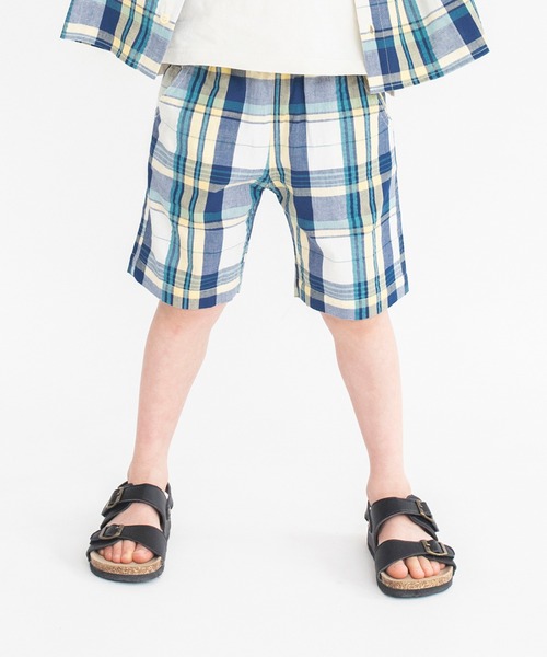 BRANSHES(ブランシェス)の「【ペア】爽やか素材チェックハーフパンツ(その他パンツ・キッズ・レッド/アイボリー・110/100/120/130/90/150/140)」の13枚目の写真