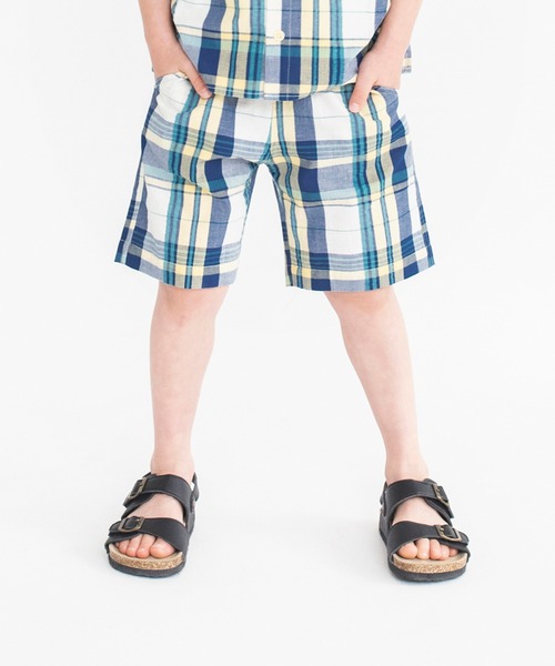 BRANSHES(ブランシェス)の「【ペア】爽やか素材チェックハーフパンツ(その他パンツ・キッズ・レッド/アイボリー・110/100/120/130/90/150/140)」の14枚目の写真