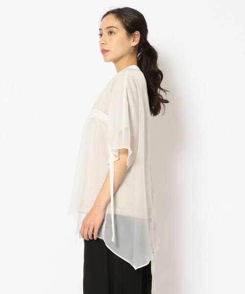 AULA AILA（アウラアイラ）の「AULA AILA/アウラアイラ/別注ドロストリング レイヤードTシャツ（Tシャツ/カットソー・レディース・ホワイト/ブラック・FREE）」の6枚目の写真