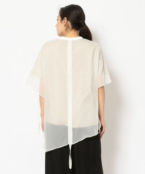 AULA AILA（アウラアイラ）の「AULA AILA/アウラアイラ/別注ドロストリング レイヤードTシャツ（Tシャツ/カットソー・レディース・ホワイト/ブラック・FREE）」の7枚目の写真