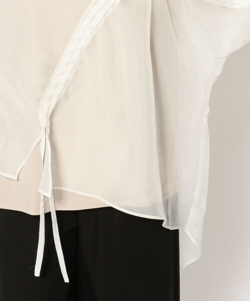 AULA AILA（アウラアイラ）の「AULA AILA/アウラアイラ/別注ドロストリング レイヤードTシャツ（Tシャツ/カットソー・レディース・ホワイト/ブラック・FREE）」の14枚目の写真