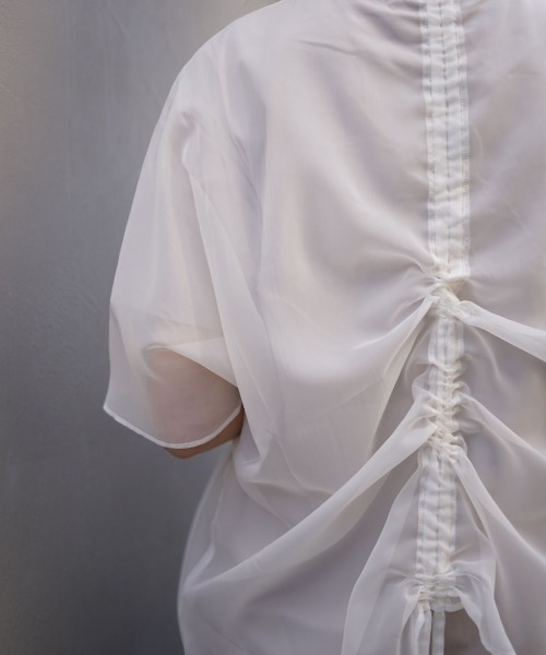 AULA AILA（アウラアイラ）の「AULA AILA/アウラアイラ/別注ドロストリング レイヤードTシャツ（Tシャツ/カットソー・レディース・ホワイト/ブラック・FREE）」の5枚目の写真