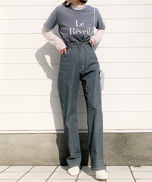 Q(キュー)の「ロゴ半袖T(Tシャツ/カットソー・レディース・アイボリー/ダークグレー・MEDIUM)」の3枚目の写真