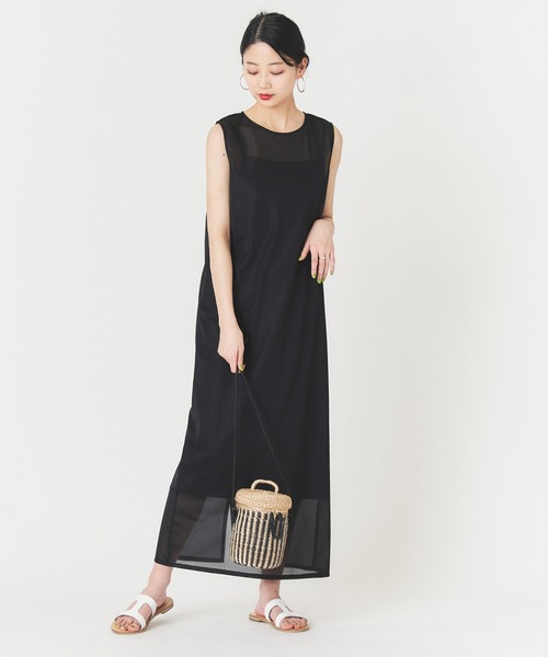U by SPICK&SPAN(ユーバイスピックアンドスパン)の「シアーノースリーブドレス◆(ワンピース・レディース・ブラック/ピンク・FREE)」の3枚目の写真