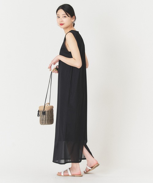 U by SPICK&SPAN(ユーバイスピックアンドスパン)の「シアーノースリーブドレス◆(ワンピース・レディース・ブラック/ピンク・FREE)」の8枚目の写真