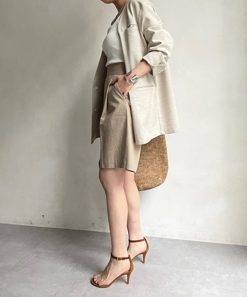 DouDou（ドゥドゥ）の「麻混センプレショートパンツ（その他パンツ・レディース・ブラック/ベージュ・FREE）」の12枚目の写真