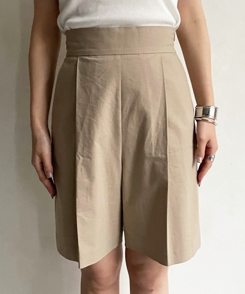 DouDou（ドゥドゥ）の「麻混センプレショートパンツ（その他パンツ・レディース・ブラック/ベージュ・FREE）」の8枚目の写真