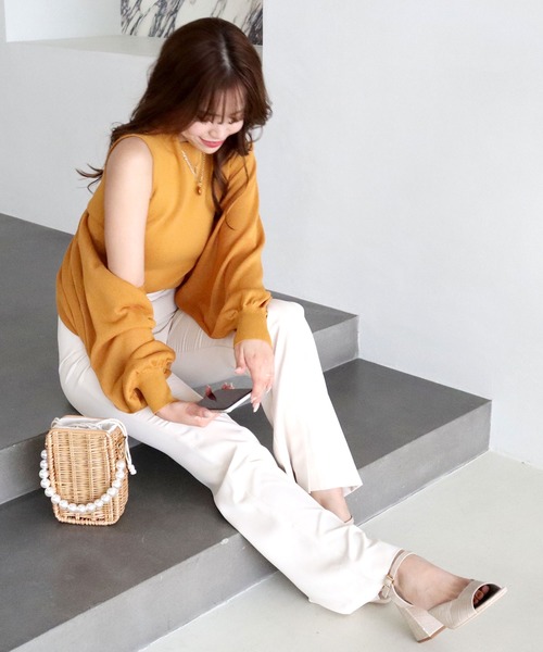 ROYAL PARTY（ロイヤルパーティー）の「ヘムスリットパンツ（その他パンツ・レディース・ブラック/ベージュ/オレンジ・FREE）」の18枚目の写真