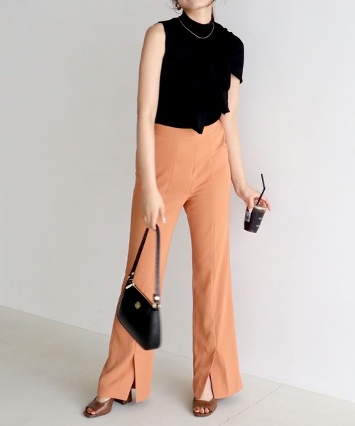 ROYAL PARTY（ロイヤルパーティー）の「ヘムスリットパンツ（その他パンツ・レディース・ブラック/ベージュ/オレンジ・FREE）」の19枚目の写真