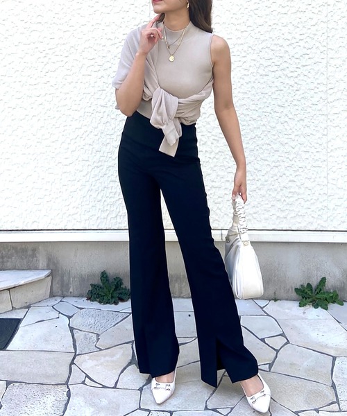 ROYAL PARTY（ロイヤルパーティー）の「ヘムスリットパンツ（その他パンツ・レディース・ブラック/ベージュ/オレンジ・FREE）」の9枚目の写真