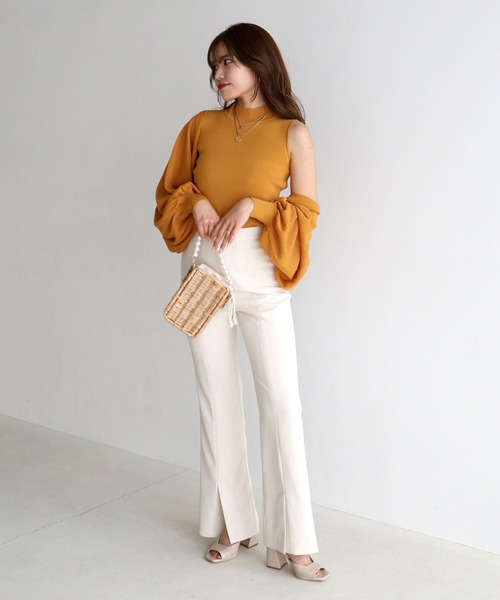 ROYAL PARTY（ロイヤルパーティー）の「ヘムスリットパンツ（その他パンツ・レディース・ブラック/ベージュ/オレンジ・FREE）」の6枚目の写真