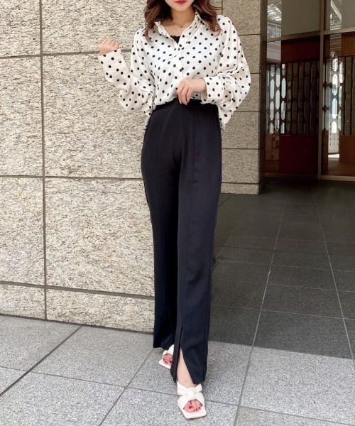 ROYAL PARTY（ロイヤルパーティー）の「ヘムスリットパンツ（その他パンツ・レディース・ブラック/ベージュ/オレンジ・FREE）」の13枚目の写真