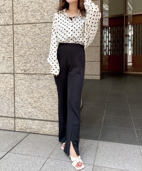 ROYAL PARTY（ロイヤルパーティー）の「ヘムスリットパンツ（その他パンツ・レディース・ブラック/ベージュ/オレンジ・FREE）」の14枚目の写真