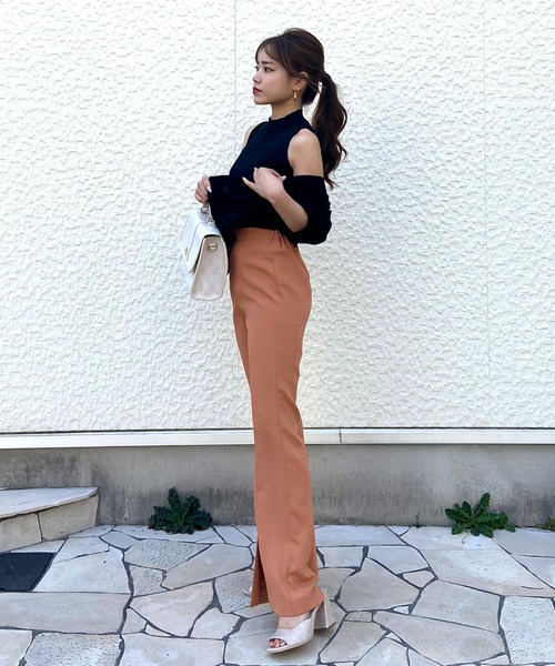 ROYAL PARTY（ロイヤルパーティー）の「ヘムスリットパンツ（その他パンツ・レディース・ブラック/ベージュ/オレンジ・FREE）」の16枚目の写真