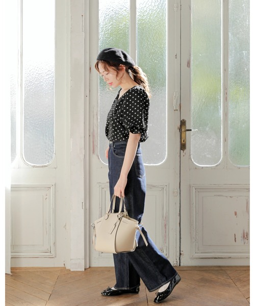 Areeam（アリーム）の「マルチWAYリボンバッグ（トートバッグ・レディース・グレイッシュベージュ/ベージュ・FREE）」の8枚目の写真